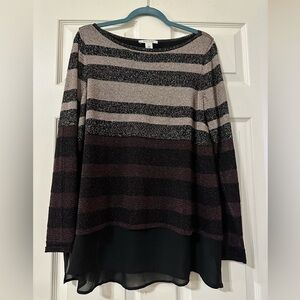 White House Black Market lightweight shimmery sweater size L